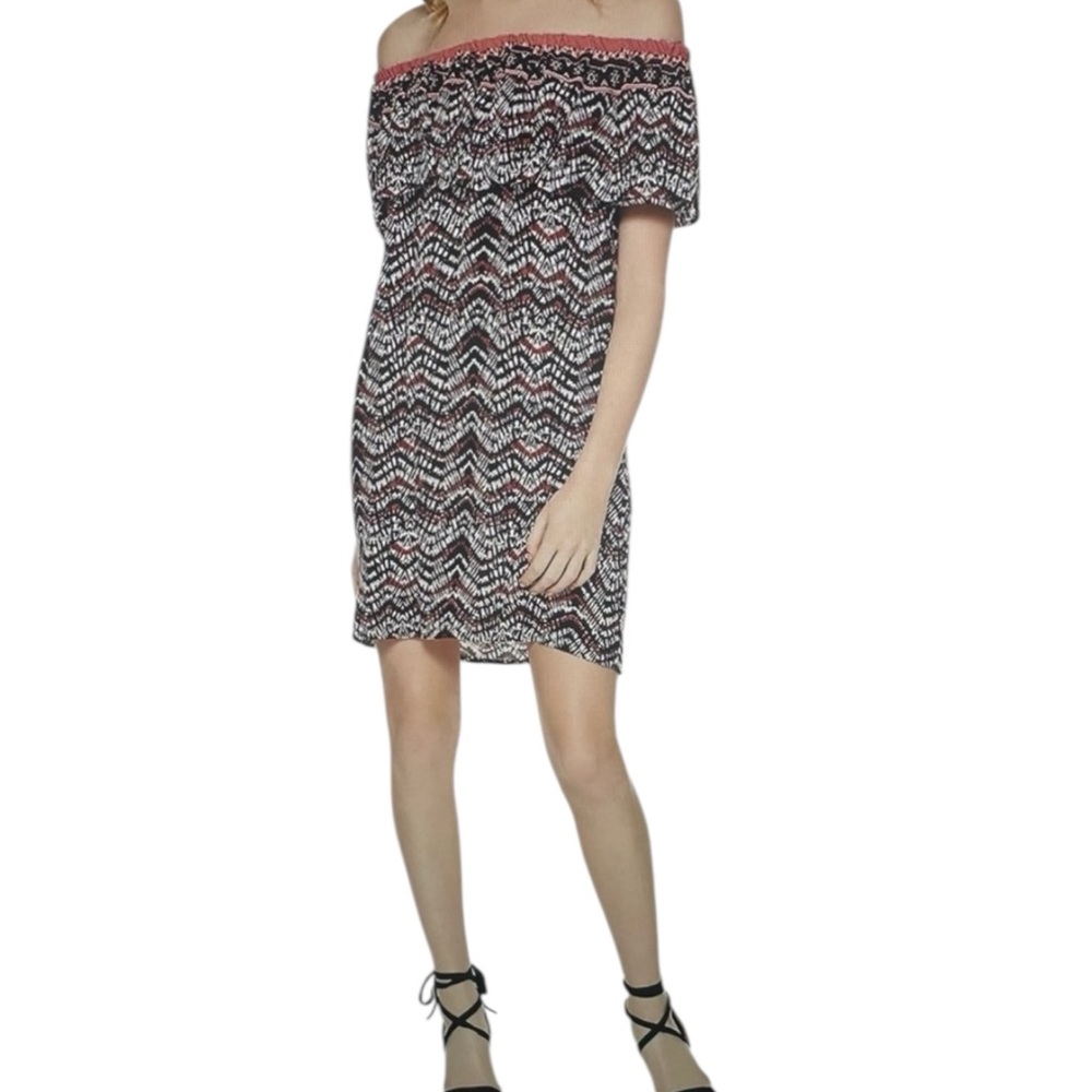 Sanctuary Black and White Off the Shoulder Mini Dress NWT